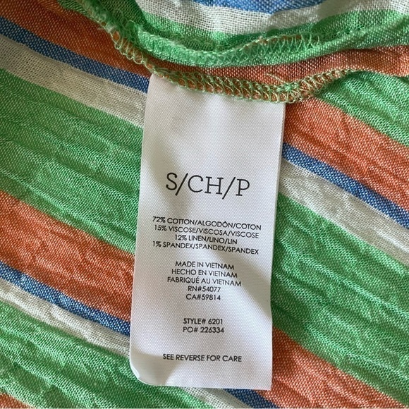 CABI Green Striped Camp Shirt Size Small - Picture 5 of 5